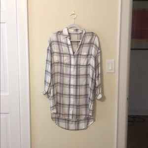 Plaid button down dress